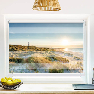 Fotorollo Leuchtturm Strand Meer auf Sylt