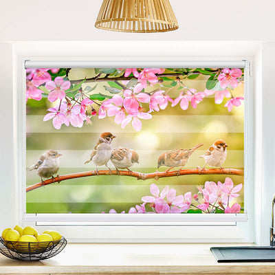 Fotorollo Spatzen auf dem Ast