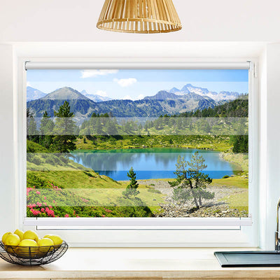 Fotorollo Berglandschaft mit See