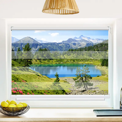Klemm Doppelrollo Berglandschaft Mit See