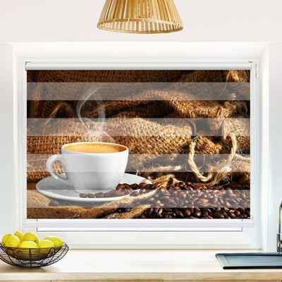 Fotorollo Kaffeetasse Bohnen