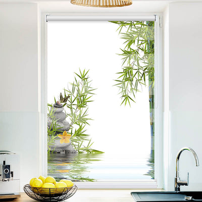 Fotorollo Bambus Schmetterling Steine