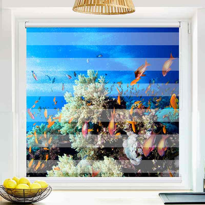 Klemmfix Doppelrollo Korallen und Fische | Klemm Doppelrollo