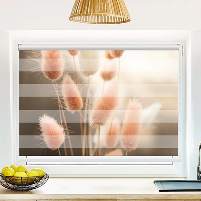 Klemm Doppelrollo Flauschiges Hasenschwanzgras