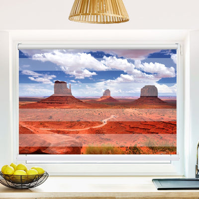 Klemm Doppelrollo Monument Valley - ohne Bohren - Klemmfix - bis 150 cm Breite - Duo Rollo Fotodruck - La-Melle