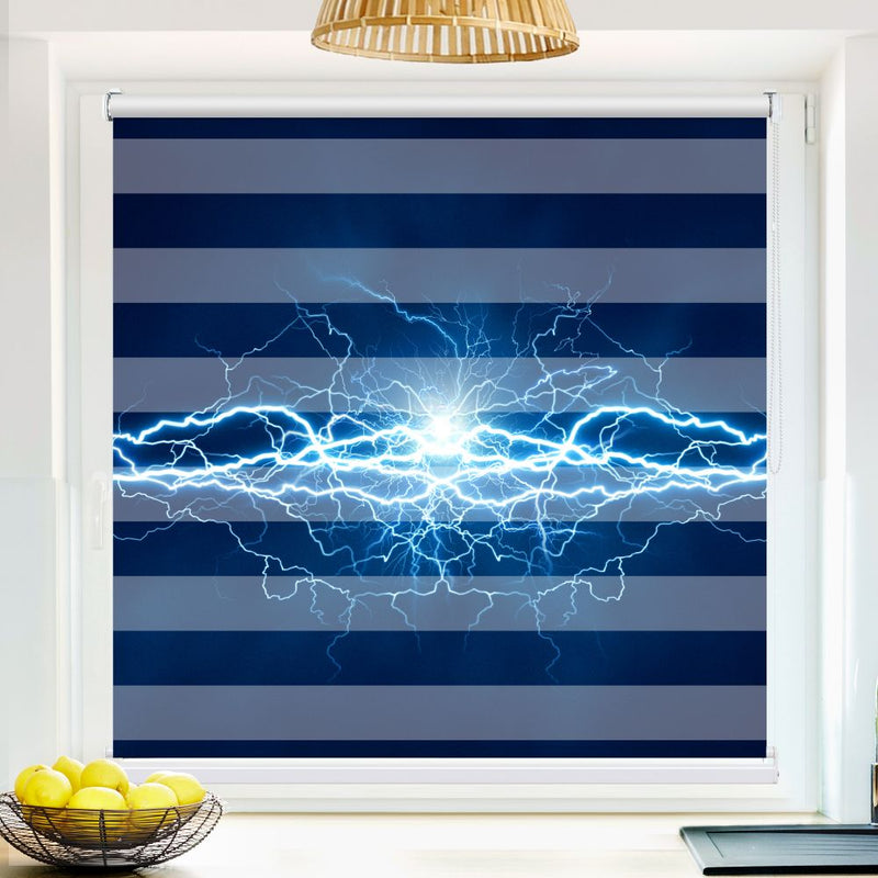 Klemm Doppelrollo "Elektrik Techno" - ohne Bohren - Klemmfix - bis 150 cm Breite - Duo Rollo Fotodruck - La-Melle