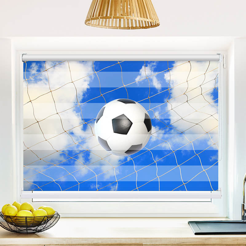 Fotorollo Fussball im Netz