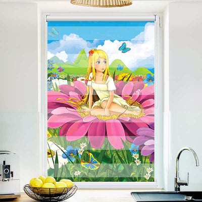 Klemmfix Doppelrollo Mädchen auf Einer Blume | Klemm Doppelrollo