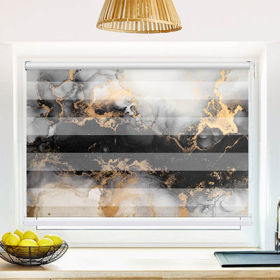 Fotorollo Abstrakt Marmor Schwarz Gold