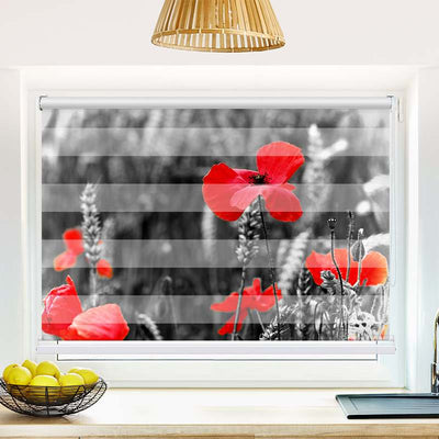 Klemmfix Doppelrollo Mohnblumen | Klemm Doppelrollo