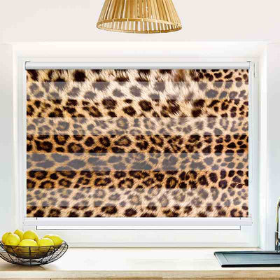 Klemmfix Doppelrollo Leopardenmuster | Klemm Doppelrollo