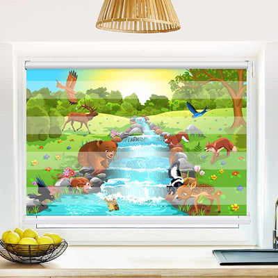 Klemmfix Doppelrollo Tiere am Fluss | Klemm Doppelrollo