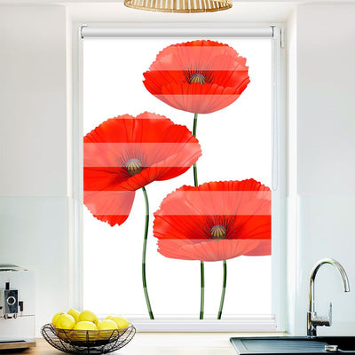 Klemmfix Doppelrollo Mohnblumen | Klemm Doppelrollo