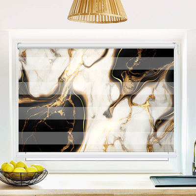 Fotorollo Abstrakt Marmor Weiss Schwarz