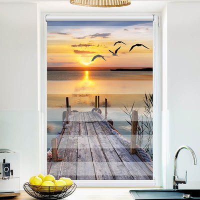 Fotorollo See Steg Sonnenuntergang