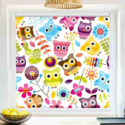 Klemmfix Doppelrollo Eulen Grafik | Klemm Doppelrollo