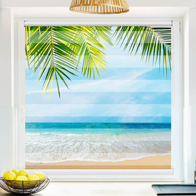 Fotorollo Palmenblaetter Meer