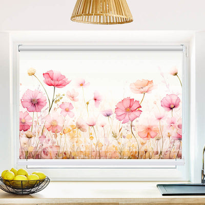 Fotorollo Aquarell Rosen und Mohn