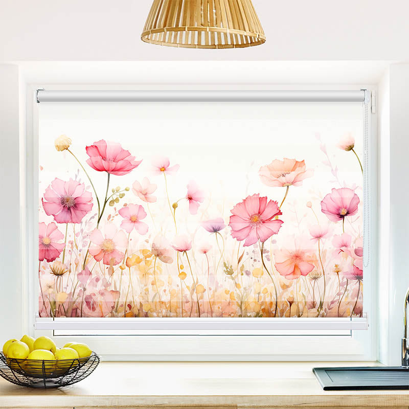 Fotorollo Aquarell Rosen und Mohn