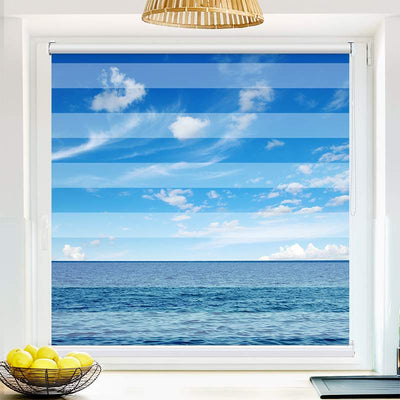 Klemmfix Doppelrollo Ozean und Blauer Himmel | Klemm Doppelrollo