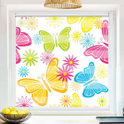 Klemmfix Doppelrollo Schmetterlinge Grafik | Klemm Doppelrollo