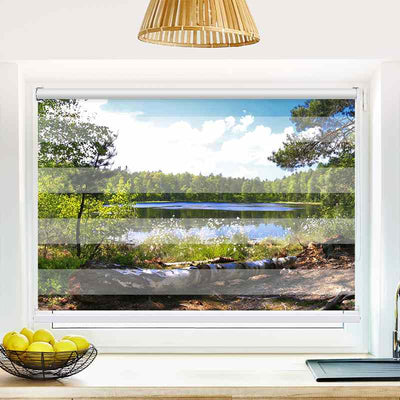 Klemmfix Doppelrollo Waldsee Panorama | Klemm Doppelrollo