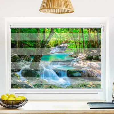 Klemm Doppelrollo Wasserfall Im Wald In Thailand