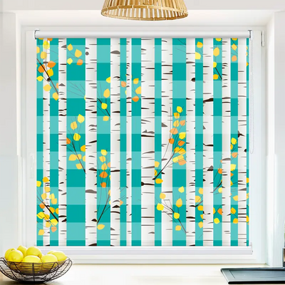 Klemmfix Doppelrollo 'Birken Im Herbst' | Klemm Doppelrollo