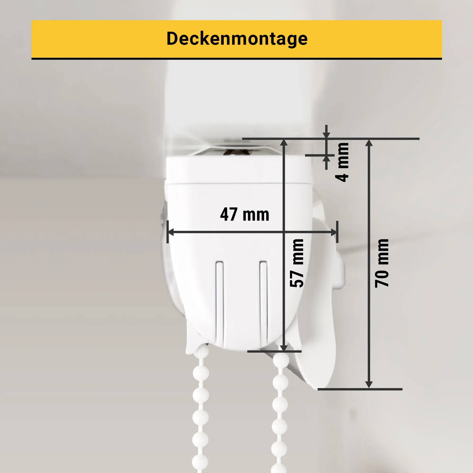 Klemm-Doppelrollo Abmessungen Deckenmontage