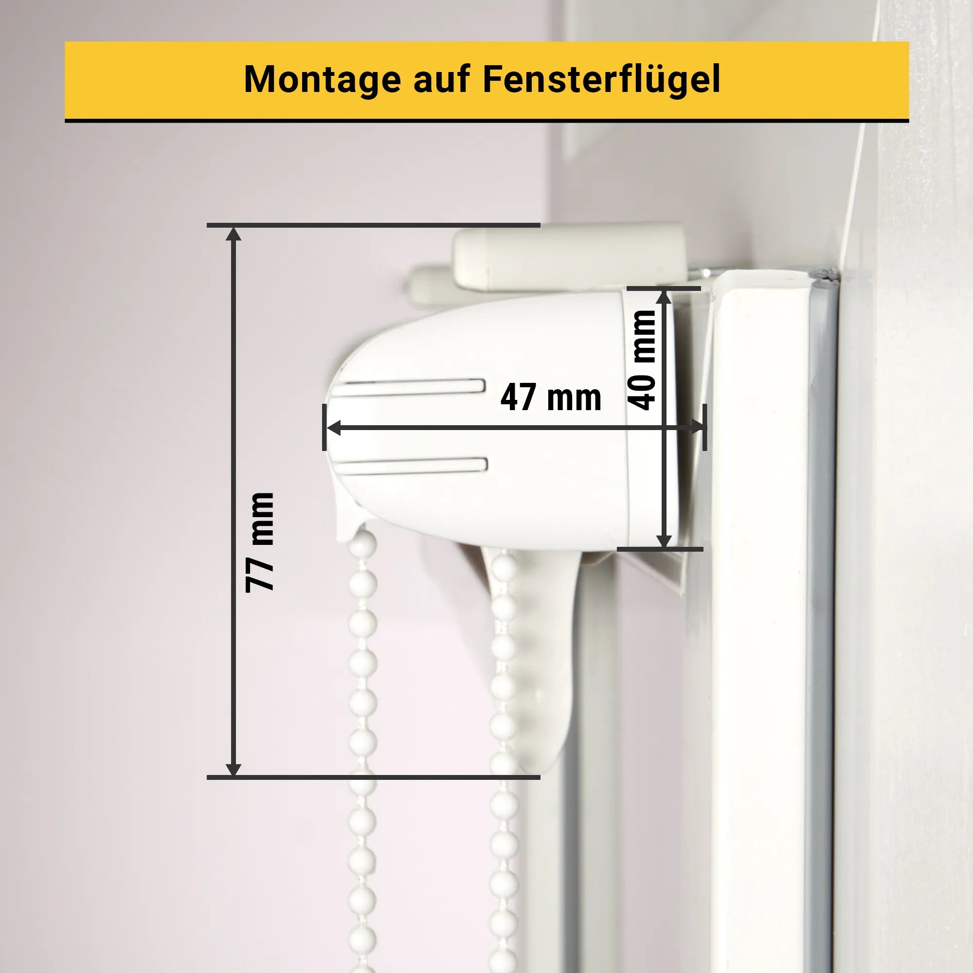 Klemm-Doppelrollo Abmessungen Montage auf Fensterflügel