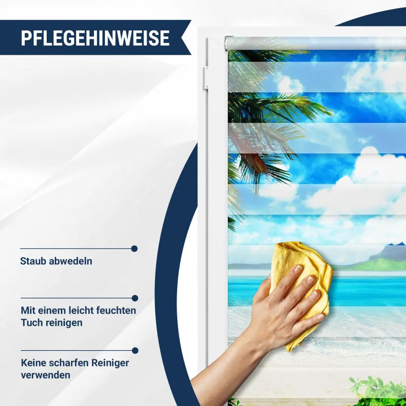 Klemm-Doppelrollo Pflegehinweise