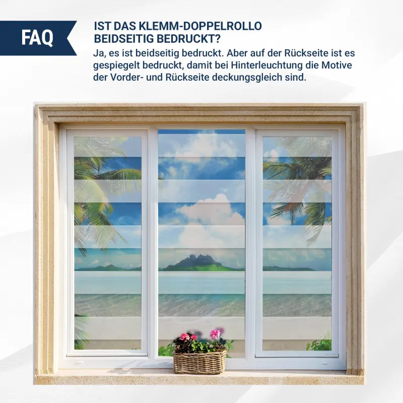Klemm-Doppelrollo Rückseite