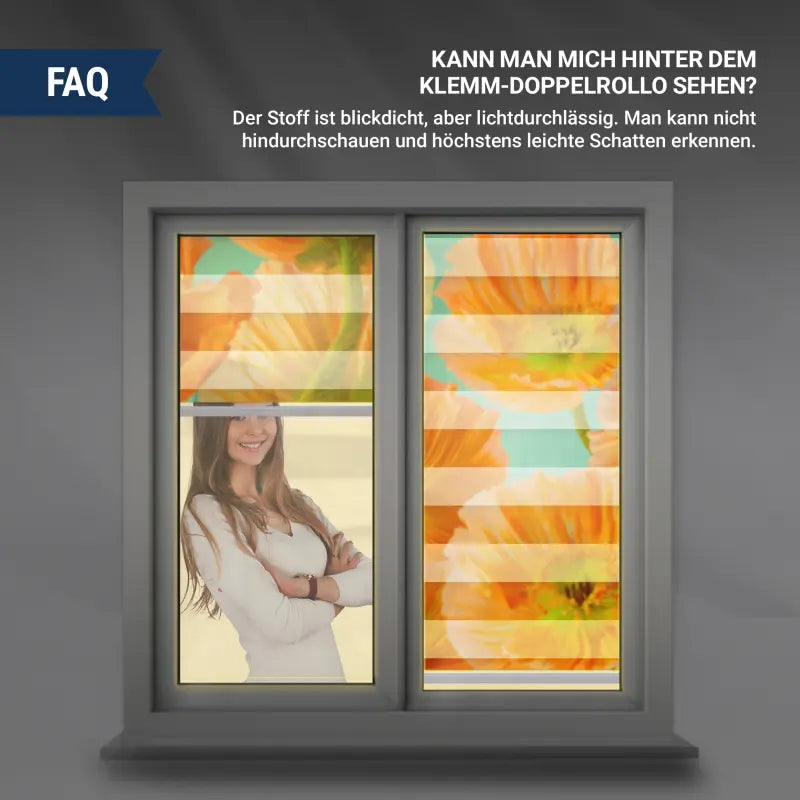 Klemm-Doppelrollo Sichtschutz