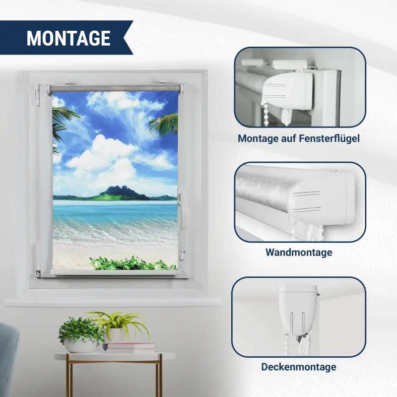Montagevarianten des Klemmfix Rollo