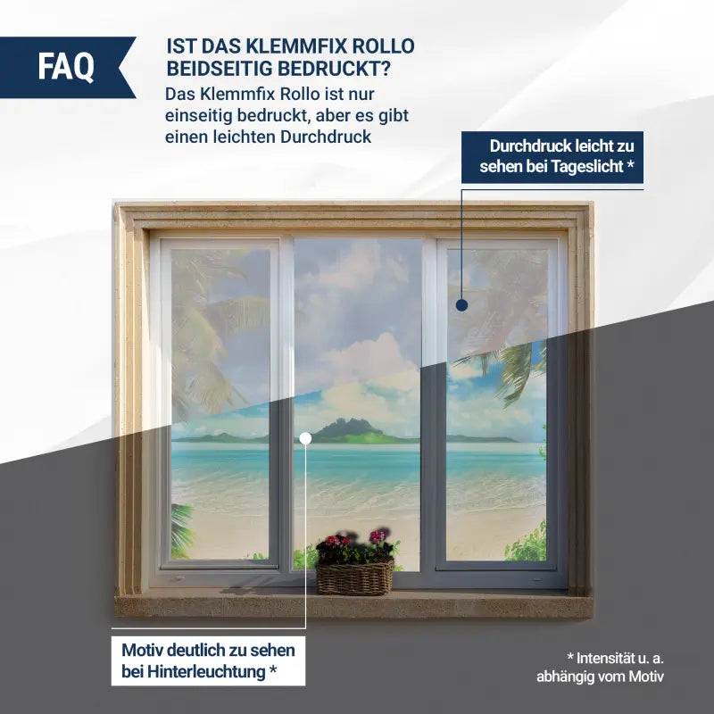 Rückseite des Klemmfix Rollo