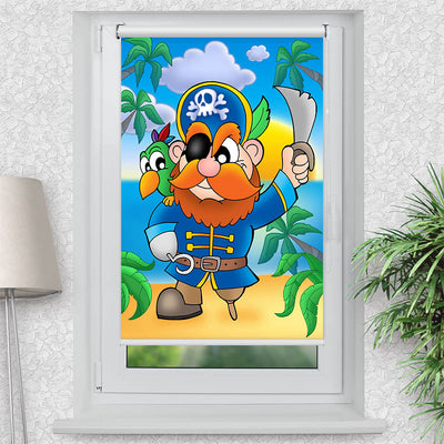 Rollo Motiv Pirat - ohne bohren - Klemmrollo bis 150 cm Breite - Klemmfix mit Fotodruck - blickdicht - La-Melle