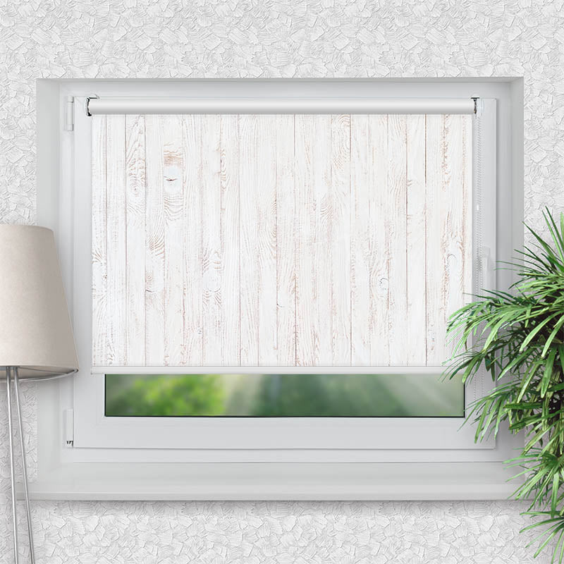 Klemmfix Rollo Hintergrund Weisse Holzlatten