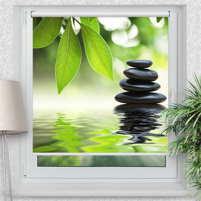 Klemmfix Rollo Schwarze Steine