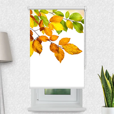 Klemmfix Rollo Herbstblaetter | Motiv-Klemmrollo