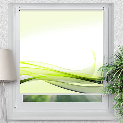 Klemmfix Rollo Abstrakt Gruene Wellen