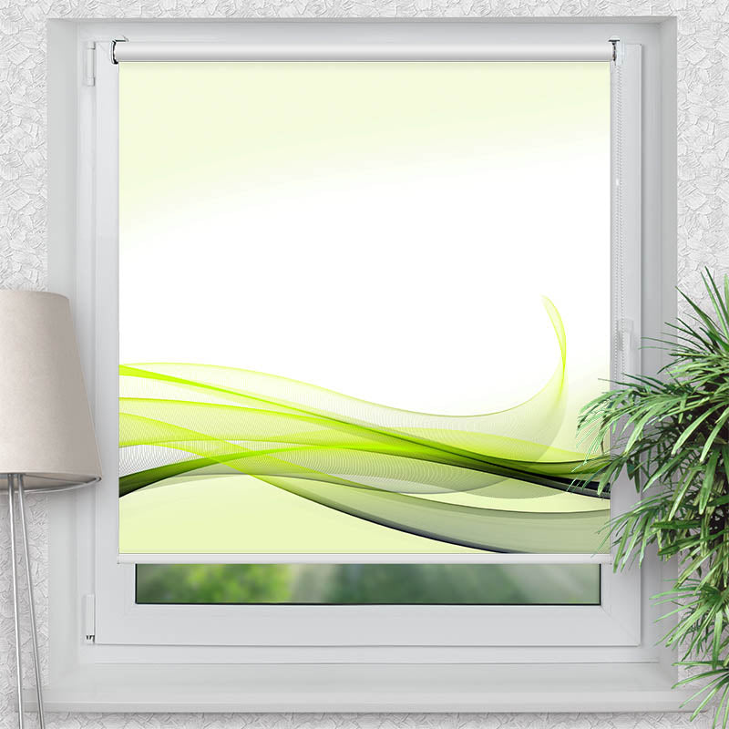 Klemmfix Rollo Abstrakt Gruene Wellen