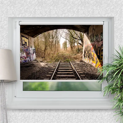 Klemmrollo Bahnschienen Endstation