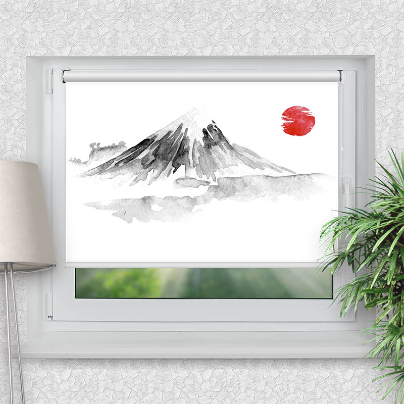 Klemmfix Rollo Fujiyama Zeichnung Asiatisch