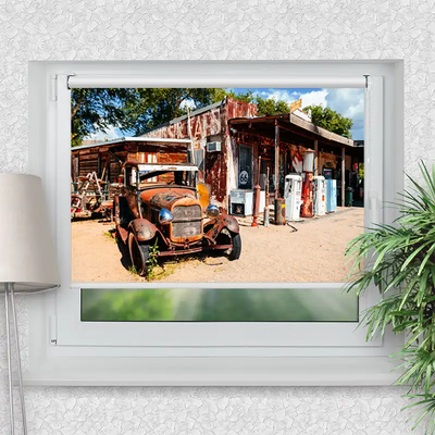 Klemmrollo Verlassene Tankstelle An Der Route 66