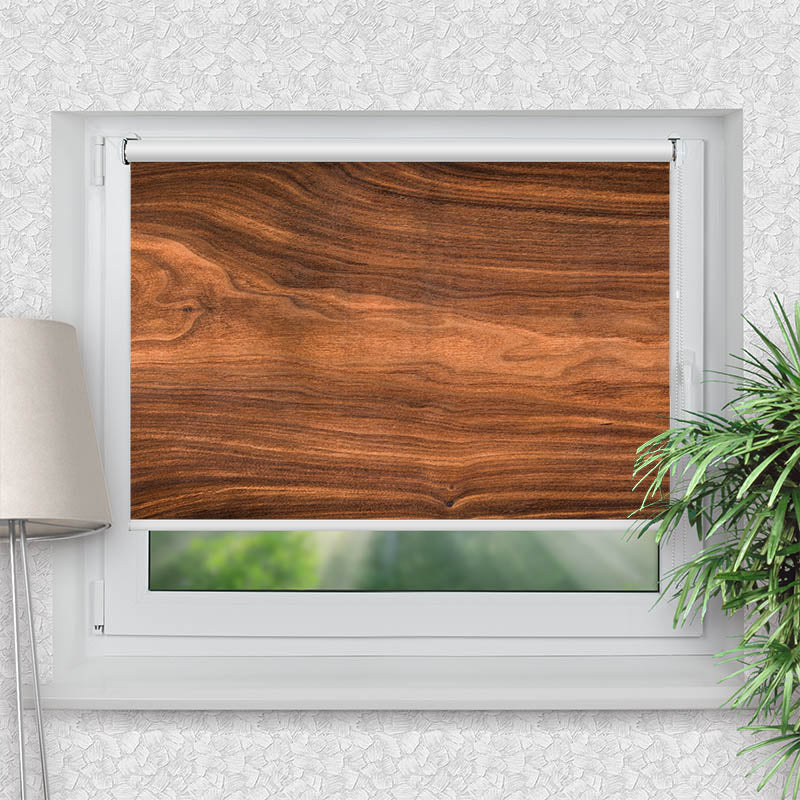 Klemmfix Rollo Walnuss Holzplanke