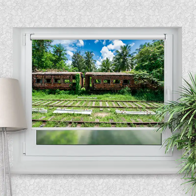 Klemmrollo Alter Zug Im Dschungel