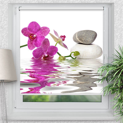 Klemmfix Rollo Wasser Orchidee Steine