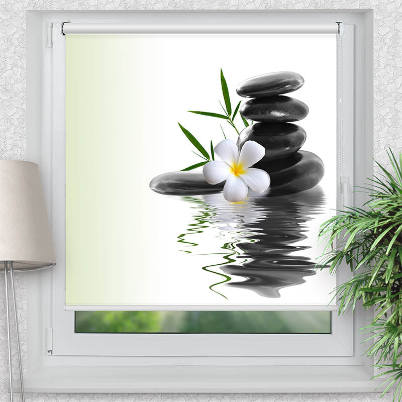 Klemmfix Rollo Frangipani Steinturm Wasser