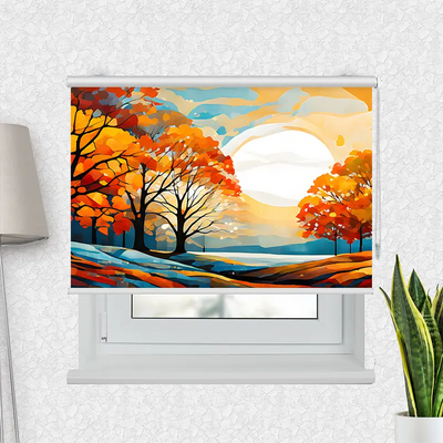 Klemmfix Rollo Herbstbaeume | Motiv-Klemmrollo