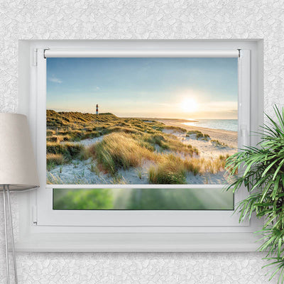 Klemmfix Rollo Leuchtturm Strand Meer auf Sylt
